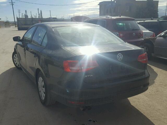 3VW2K7AJ4FM279751 - 2015 VOLKSWAGEN JETTA BASE BLACK photo 3