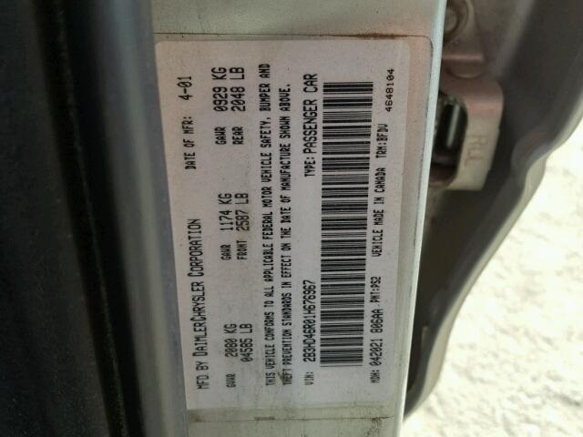 2B3HD46R01H676967 - 2001 DODGE INTREPID S Gümüş foto 10