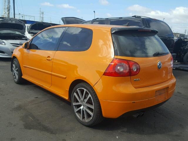 WVWFV71K47W169157 - 2007 VOLKSWAGEN NEW GTI FA ORANGE photo 3