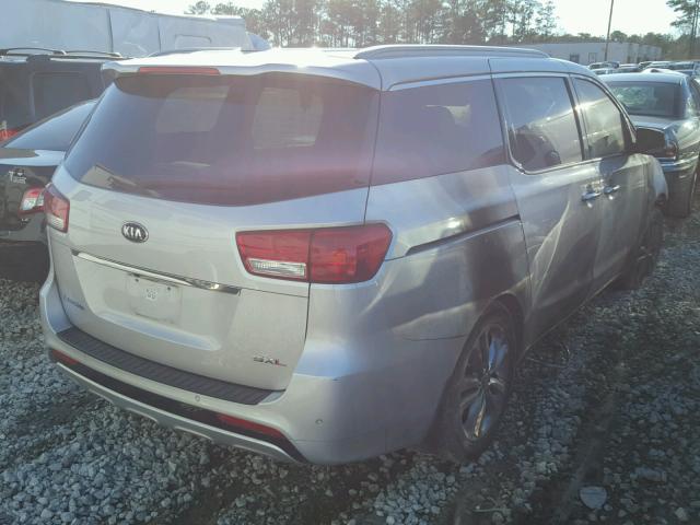 KNDME5C15F6037684 - 2015 KIA SEDONA SXL SILVER photo 4