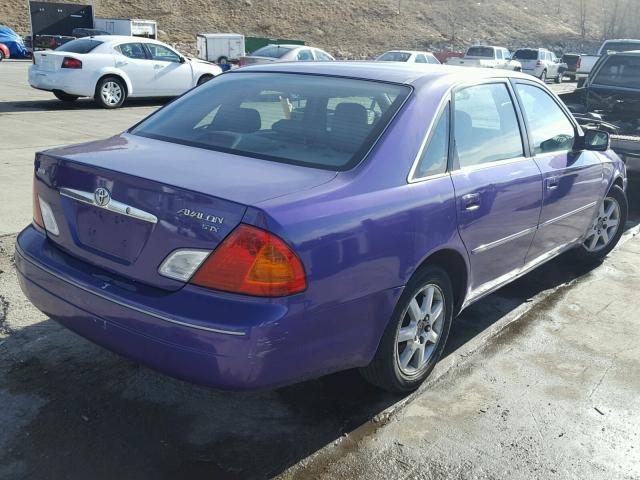 4T1BF28B41U164155 - 2001 TOYOTA AVALON XL PURPLE photo 4