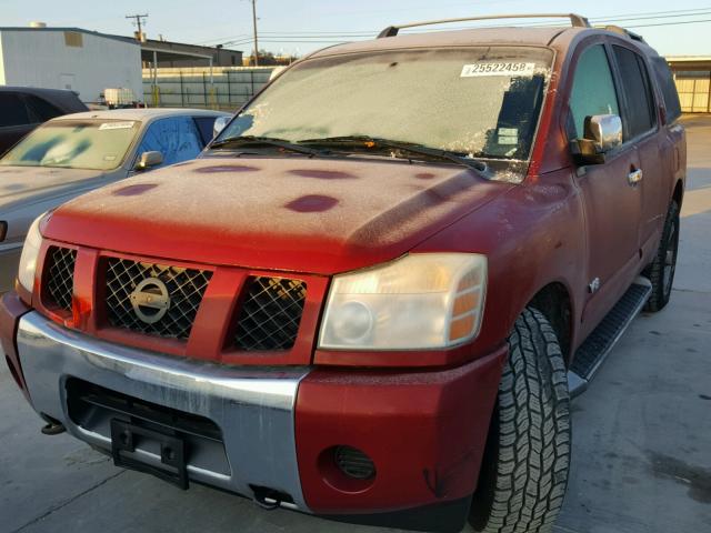 5N1AA08B55N717300 - 2005 NISSAN ARMADA SE BURGUNDY photo 2