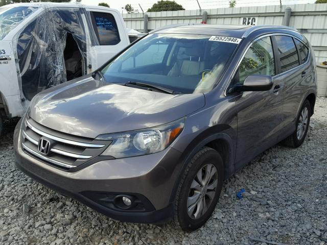 5J6RM3H77CL001156 - 2012 HONDA CR-V EXL GRAY photo 2