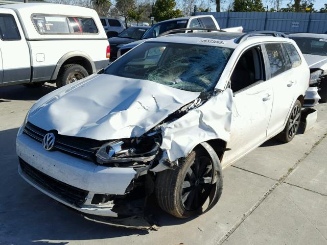 3VWPL7AJ0EM612691 - 2014 VOLKSWAGEN JETTA TDI WHITE photo 2