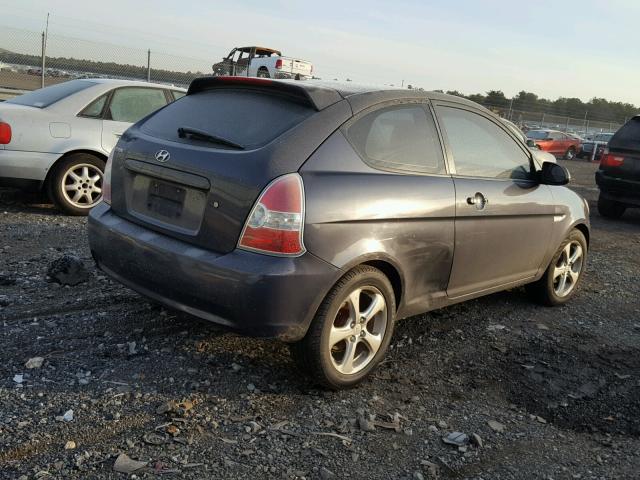 KMHCN36C27U007211 - 2007 HYUNDAI ACCENT SE BLUE photo 4