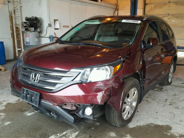 5J6RM4H79EL071122 - 2014 HONDA CR-V EXL MAROON photo 2