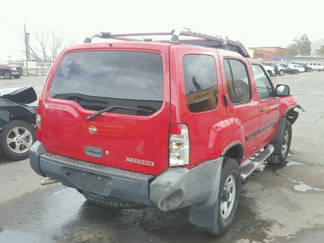 5N1ED28T21C510821 - 2001 NISSAN XTERRA XE/ RED photo 4