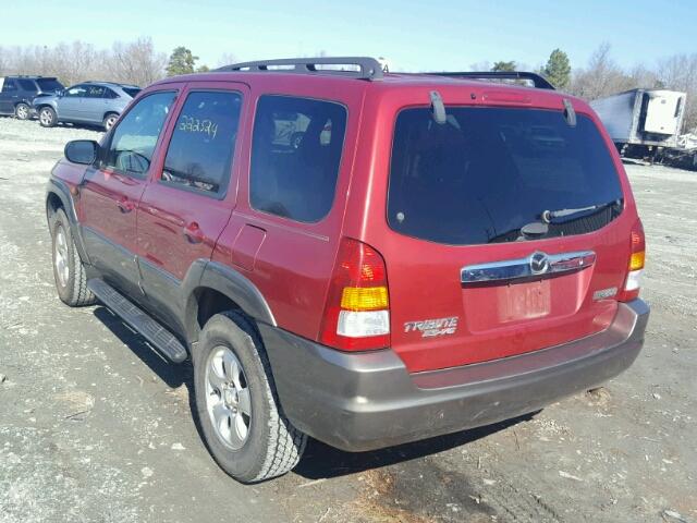 4F2CU08141KM28318 - 2001 MAZDA TRIBUTE LX BURGUNDY photo 3