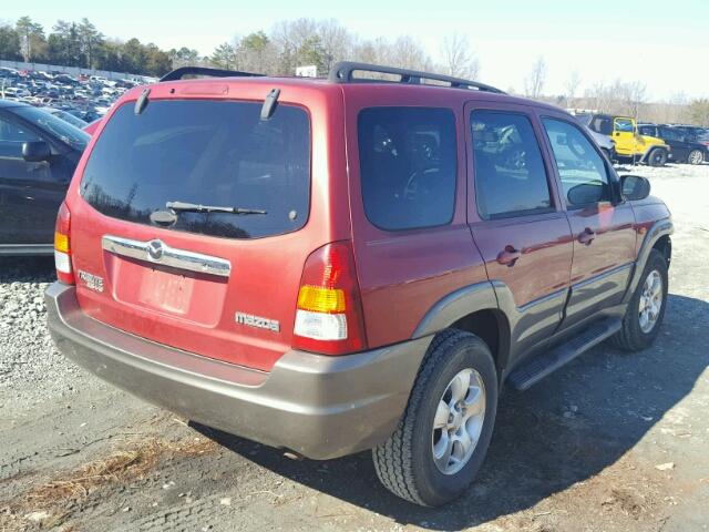 4F2CU08141KM28318 - 2001 MAZDA TRIBUTE LX BURGUNDY photo 4