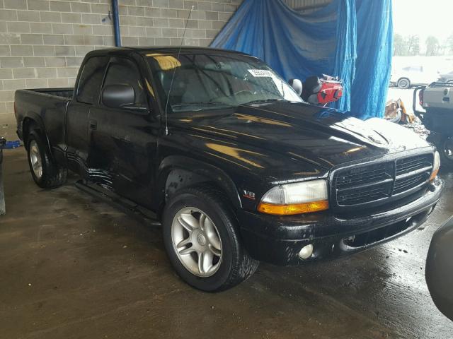 1B7GL22Z3YS521551 - 2000 DODGE DAKOTA BLACK photo 1