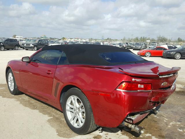 2G1FD3D32F9282380 - 2015 CHEVROLET CAMARO LT RED photo 3