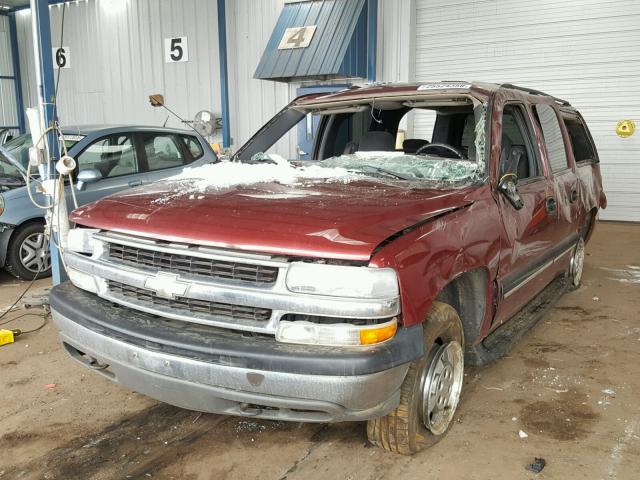 1GNFK16T31J299398 - 2001 CHEVROLET SUBURBAN K MAROON photo 2