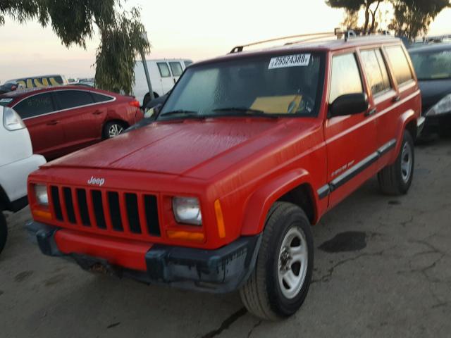 1J4FF48S0YL202976 - 2000 JEEP CHEROKEE S RED photo 2