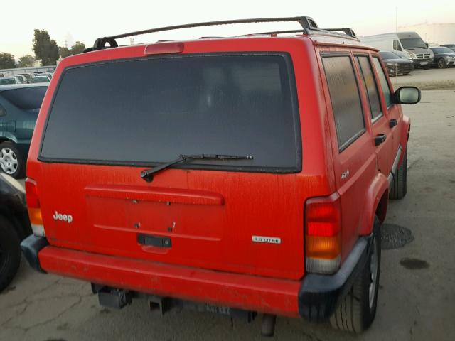 1J4FF48S0YL202976 - 2000 JEEP CHEROKEE S RED photo 4