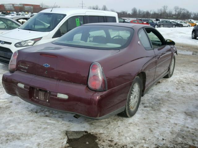 2G1WW12E629166855 - 2002 CHEVROLET MONTE CARL MAROON photo 4