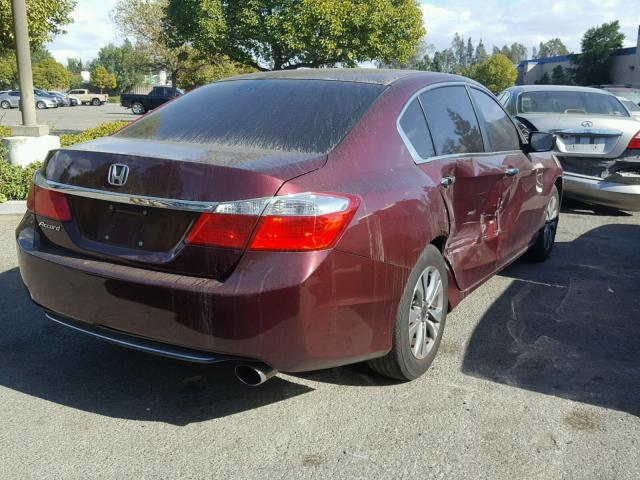 1HGCR2F30EA156901 - 2014 HONDA ACCORD LX BURGUNDY photo 4