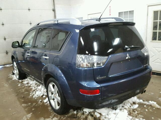 JA4MS41X97U011381 - 2007 MITSUBISHI OUTLANDER BLUE photo 3