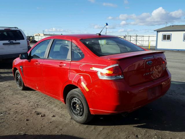 1FAHP35N18W272768 - 2008 FORD FOCUS SE RED photo 3