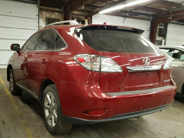 2T2BK1BA4BC095844 - 2011 LEXUS RX 350 RED photo 3