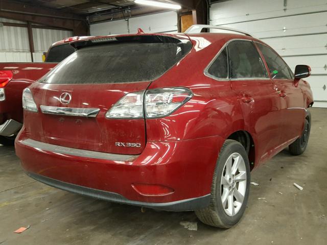 2T2BK1BA4BC095844 - 2011 LEXUS RX 350 RED photo 4