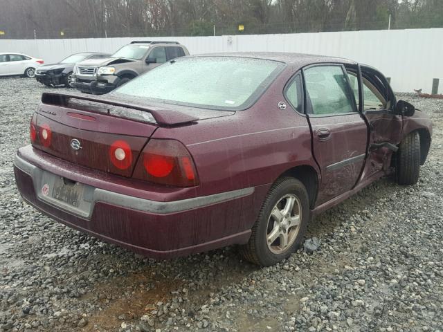 2G1WH52K439201725 - 2003 CHEVROLET IMPALA LS BURGUNDY photo 4