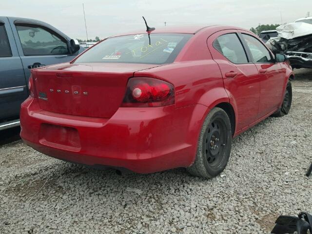 1C3CDZAB1DN711855 - 2013 DODGE AVENGER SE RED photo 4