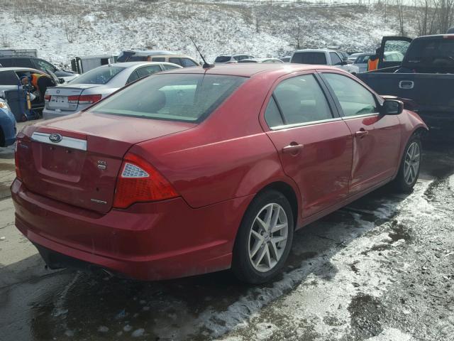 3FAHP0CG3BR179845 - 2011 FORD FUSION SEL RED photo 4