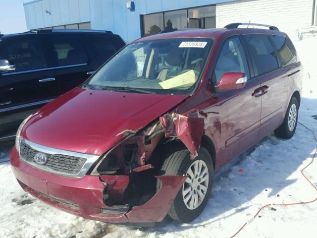 KNDMG4C70B6365517 - 2011 KIA SEDONA LX BURGUNDY photo 2