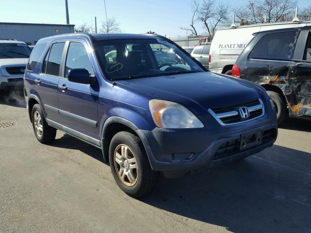 JHLRD78882C092381 - 2002 HONDA CR-V EX BLUE photo 1