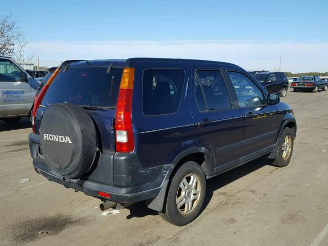 JHLRD78882C092381 - 2002 HONDA CR-V EX BLUE photo 4