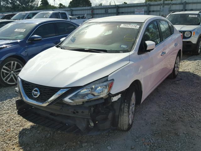 3N1AB7AP1HY330625 - 2017 NISSAN SENTRA S WHITE photo 2