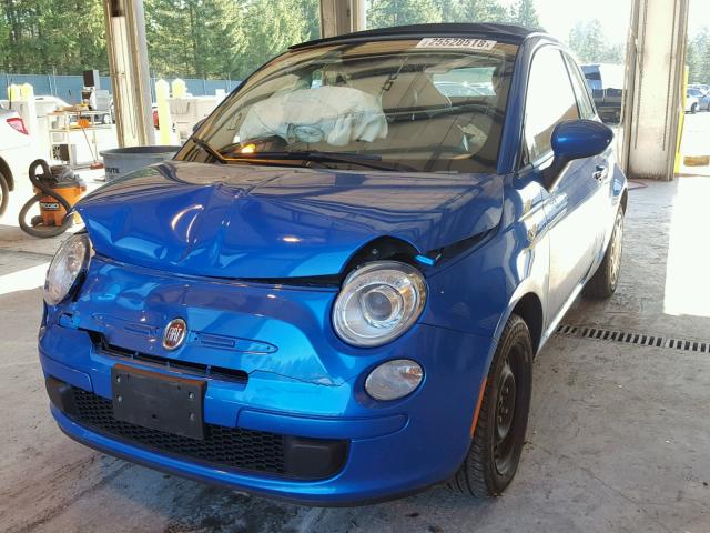 3C3CFFDR7FT648264 - 2015 FIAT 500 POP BLUE photo 2