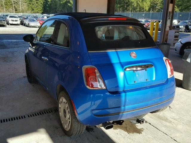 3C3CFFDR7FT648264 - 2015 FIAT 500 POP BLUE photo 3