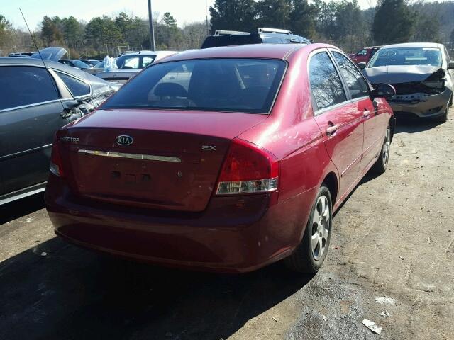 KNAFE221295655545 - 2009 KIA SPECTRA EX RED photo 4