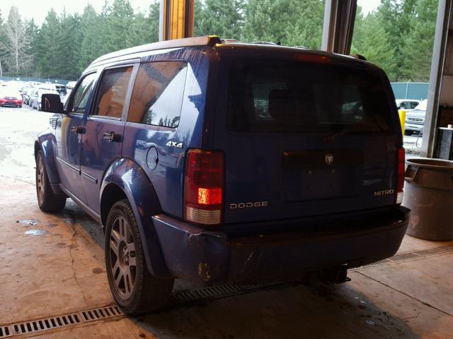 1D8GU28K89W555200 - 2009 DODGE NITRO SE BLUE photo 3