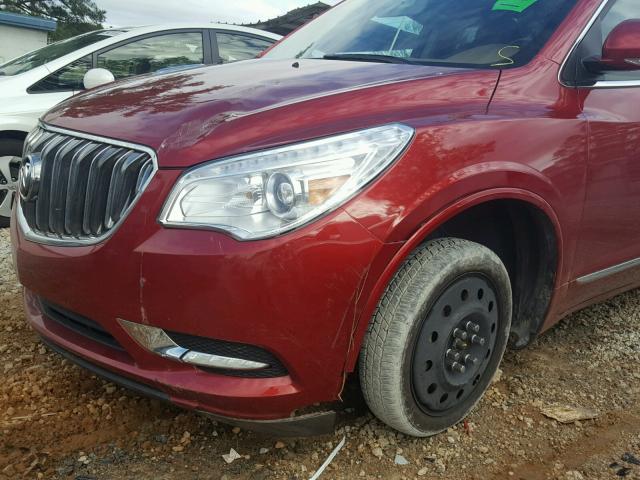 5GAKRBKD8EJ151195 - 2014 BUICK ENCLAVE RED photo 9