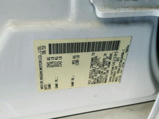 1N4AL2AP3AN561595 - 2010 NISSAN ALTIMA BAS WHITE photo 10