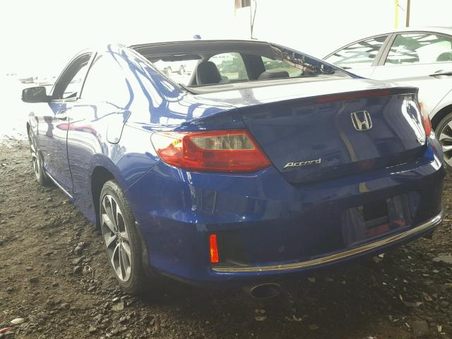 1HGCT2B86DA003215 - 2013 HONDA ACCORD EXL BLUE photo 3