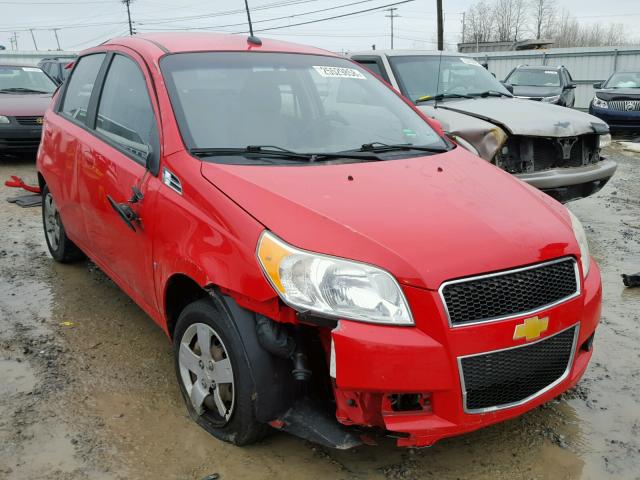 KL1TD66E59B391016 - 2009 CHEVROLET AVEO LS RED photo 1