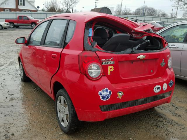 KL1TD66E59B391016 - 2009 CHEVROLET AVEO LS RED photo 3