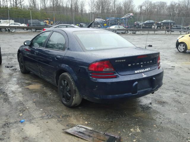 1B3EL46T25N612007 - 2005 DODGE STRATUS SX BLUE photo 3