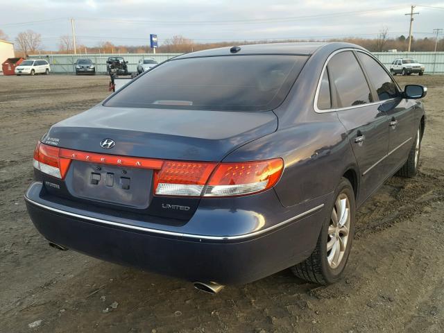 KMHFC46F37A243628 - 2007 HYUNDAI AZERA SE BLUE photo 4