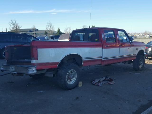 1FTJW36F7VEB19674 - 1997 FORD F350 RED photo 4