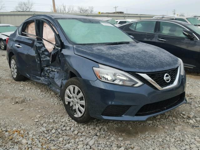 3N1AB7AP7HL654093 - 2017 NISSAN SENTRA S BLUE photo 1