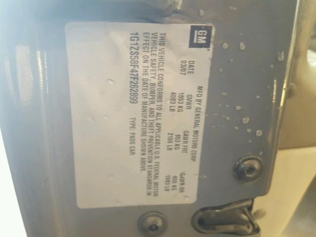 1G1ZS58F47F262899 - 2007 CHEVROLET MALIBU LS 灰色 照片 10