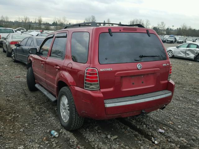 4M2YU57165DJ05185 - 2005 MERCURY MARINER RED photo 3