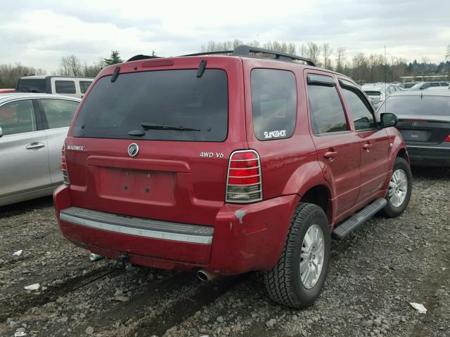 4M2YU57165DJ05185 - 2005 MERCURY MARINER RED photo 4