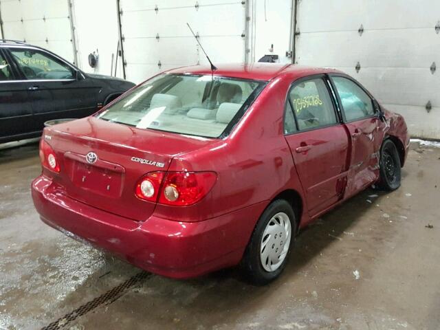 2T1BR32E68C928230 - 2008 TOYOTA COROLLA CE RED photo 4