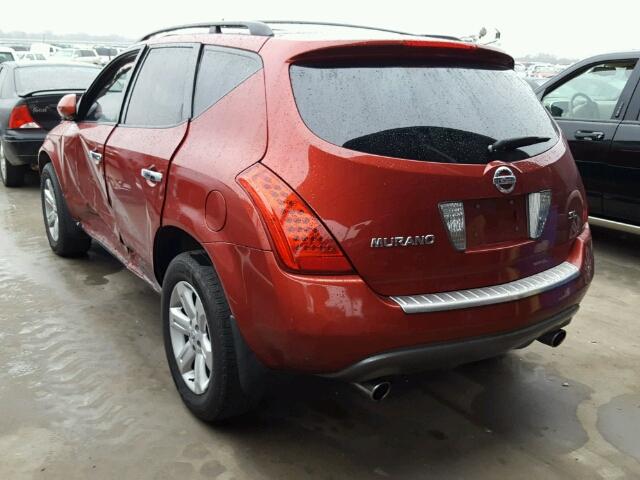 JN8AZ08T86W400617 - 2006 NISSAN MURANO SL RED photo 3