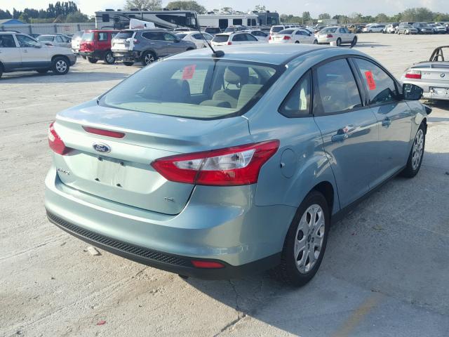 1FAHP3F29CL360630 - 2012 FORD FOCUS SE TEAL photo 4